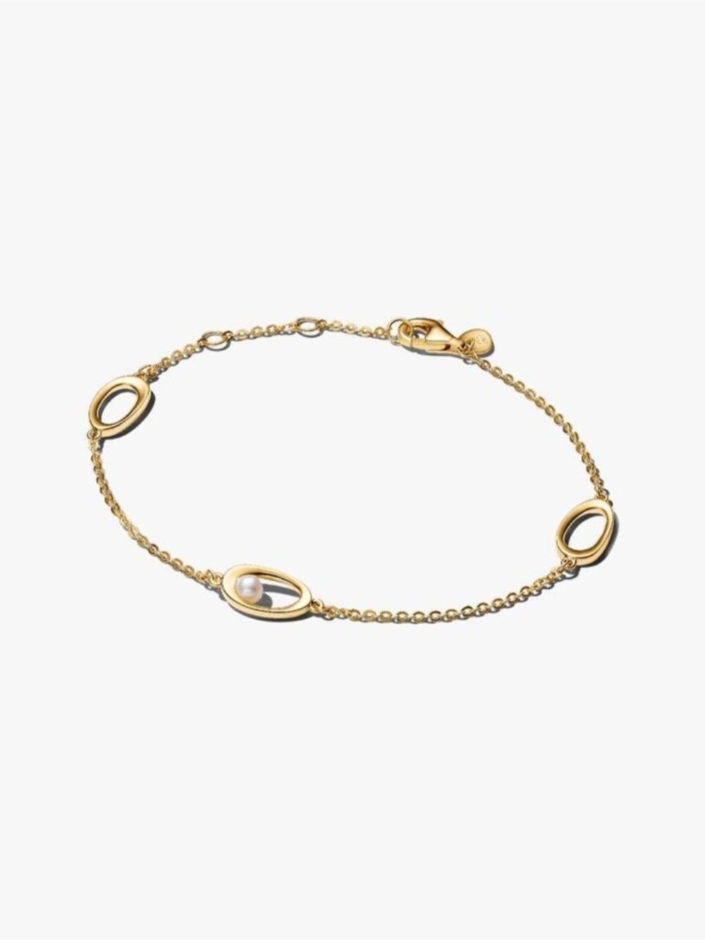 Pandora Organically Shaped Oval & Treated Freshwater Cultured Pearl Bracelet